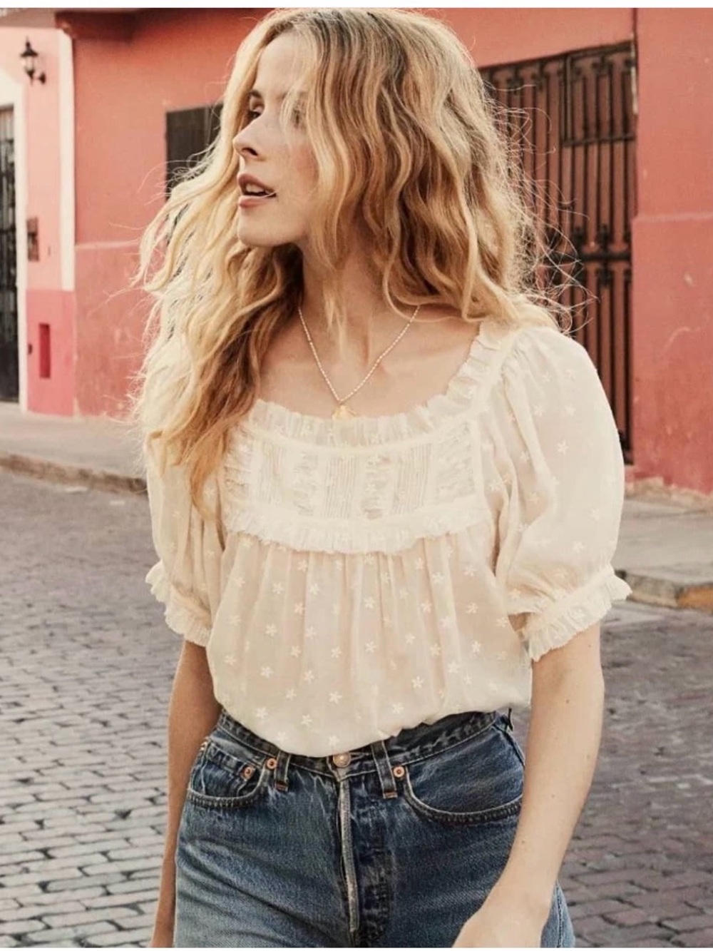 Doen Frances Top with Embroidery